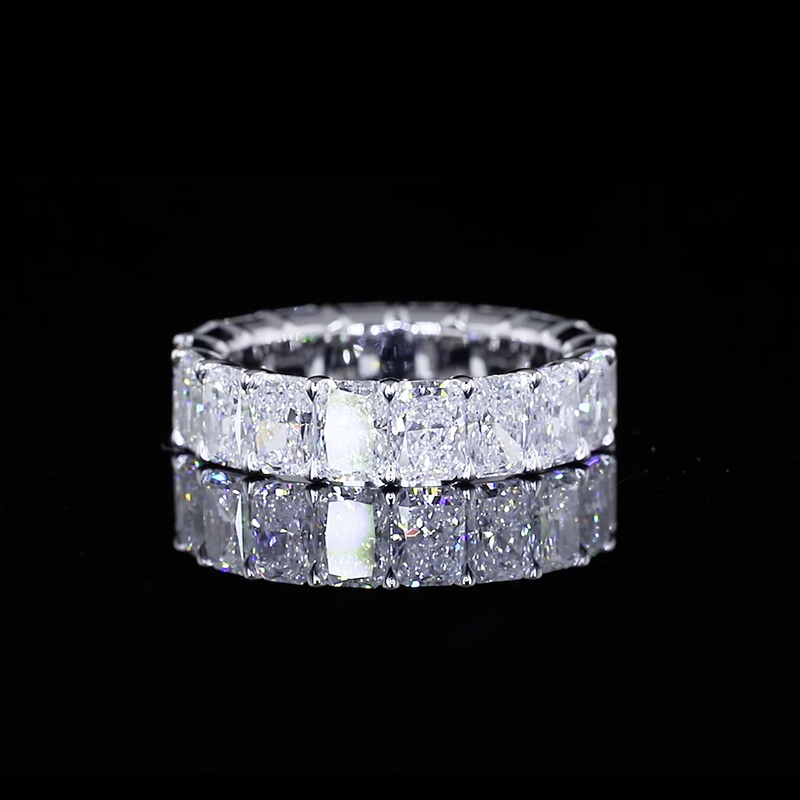 Lab-Grown 6.00 Carat Radiant F-VS2 Diamond 14K White Gold Eternity Band Eternity Band