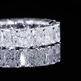 Lab-Grown 6.00 Carat Radiant F-VS2 Diamond 14K White Gold Eternity Band Eternity Band