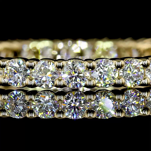 Lab-Grown 0.93 Carat Round E-VS1 Diamond 14K Yellow Gold Eternity Band Eternity 