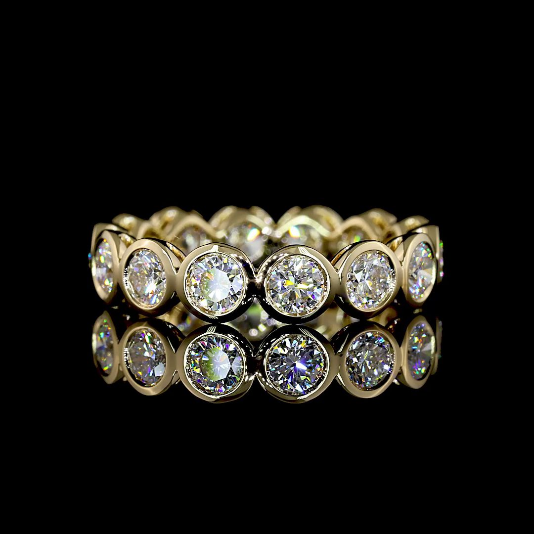 Lab-Grown 1.86 Carat Round E-VS Diamond 14K Yellow Gold Eternity Band Eternity B