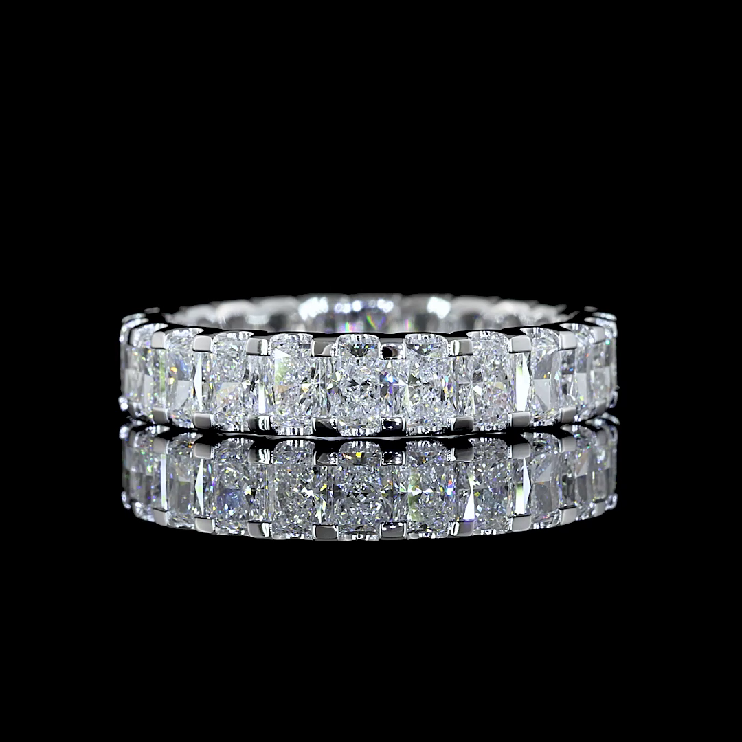 Lab-Grown 2.65 Carat Radiant E-VS Diamond 14K White Gold Eternity Band Eternity 