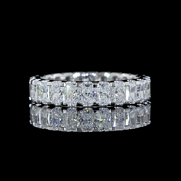 Lab-Grown 2.65 Carat Radiant E-VS Diamond 14K White Gold Eternity Band Eternity 