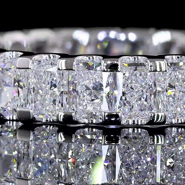 Lab-Grown 2.65 Carat Radiant E-VS Diamond 14K White Gold Eternity Band Eternity 