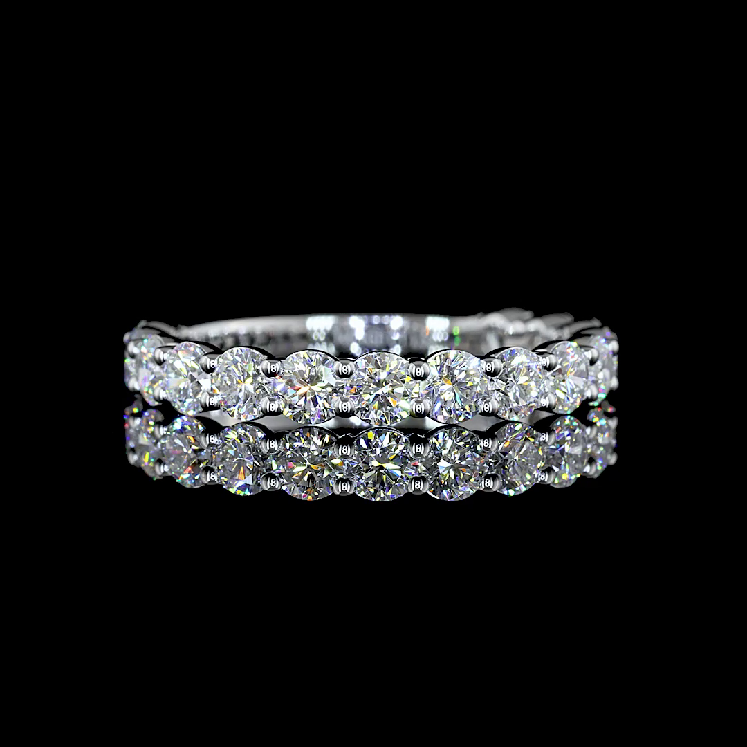 Lab-Grown 1.54 Carat Round E-VS1 Diamond 14K White Gold 3/4 Band Eternity Band