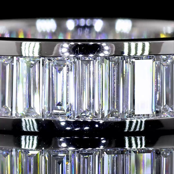 Lab-Grown 2.25 Carat Baguette E-VS Diamond 14K White Gold 3/4 Band Eternity Band