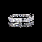 Lab-Grown 1.92 Carat Emerald D-VS1 Diamond 14K White Gold Half Eternity Eternity Band