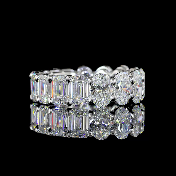 Lab-Grown 8.6 Carat MIX E-VS Diamond 14K White Gold Eternity Band Eternity Band