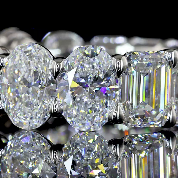 Lab-Grown 8.6 Carat MIX E-VS Diamond 14K White Gold Eternity Band Eternity Band