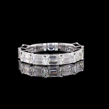 Lab-Grown 3.01 Carat Emerald E-VS1 Diamond 14K White Gold Half Eternity Eternity Band