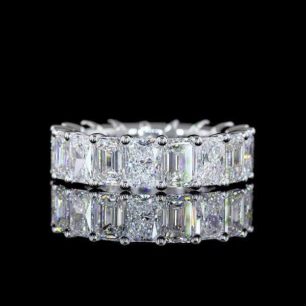 Lab-Grown 6.91 Carat MIX F-VS1 Diamond 14K White Gold Eternity Band Eternity Ban