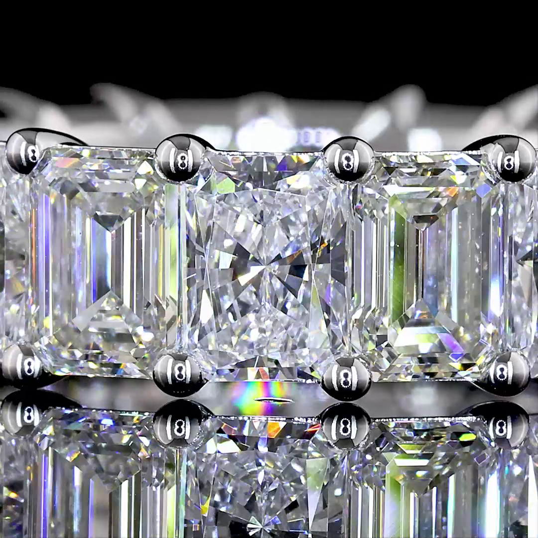 Lab-Grown 6.91 Carat MIX F-VS1 Diamond 14K White Gold Eternity Band Eternity Ban