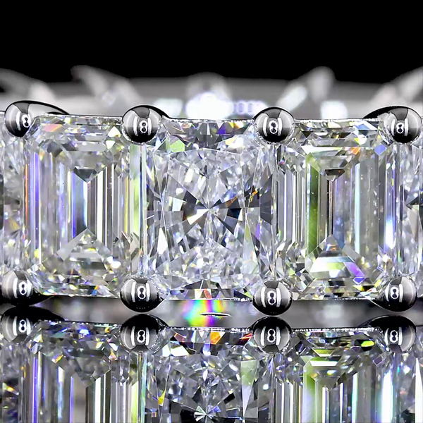 Lab-Grown 6.91 Carat MIX F-VS1 Diamond 14K White Gold Eternity Band Eternity Ban