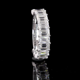 Lab-Grown 3.82 Carat Emerald E-VS1 Diamond 14K White Gold 3/4 Band Eternity Band