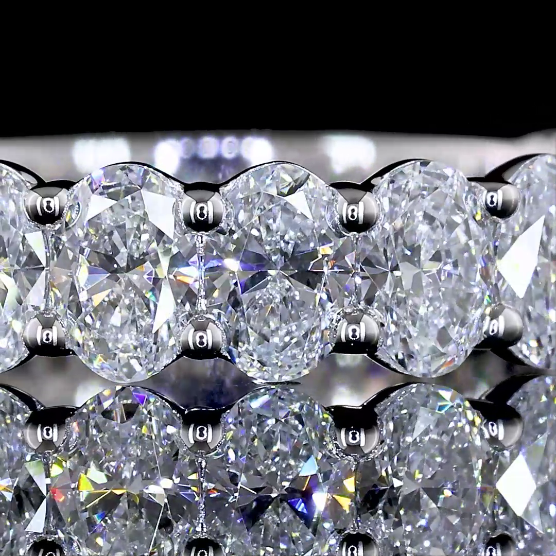 Lab-Grown 2.15 Carat Oval E-VS Diamond 14K White Gold 3/4 Band Eternity Band