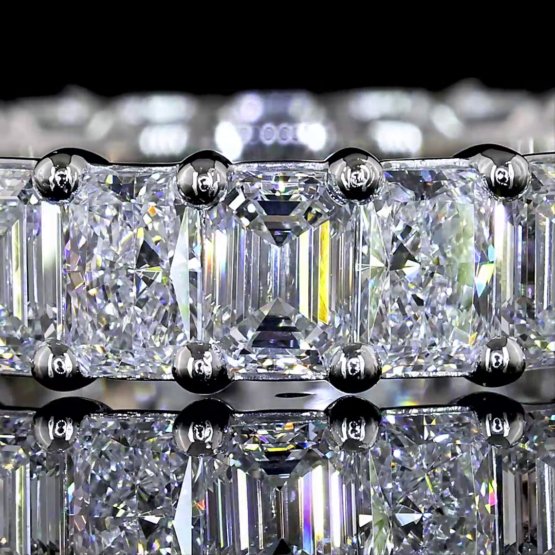 Lab-Grown 3.87 Carat MIX F-VS2 Diamond Platinum Eternity Band