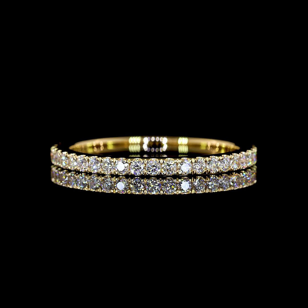 Lab-Grown 2.08 Carat Emerald E-VS2 Diamond 14K White Gold 3/4 Band Eternity Band