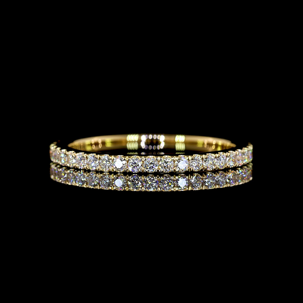 Lab-Grown 2.08 Carat Emerald E-VS2 Diamond 14K White Gold 3/4 Band Eternity Band