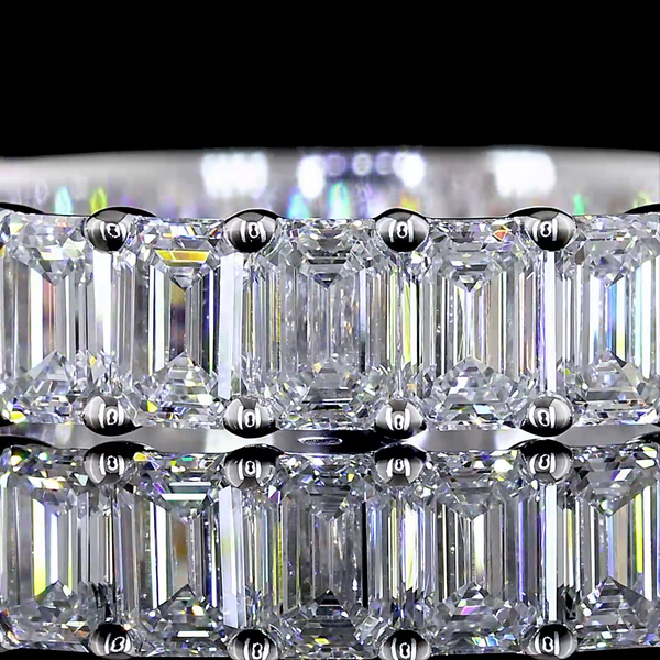 Lab-Grown 2.06 Carat Emerald E-VS2 Diamond 14K White Gold 3/4 Band Eternity Band