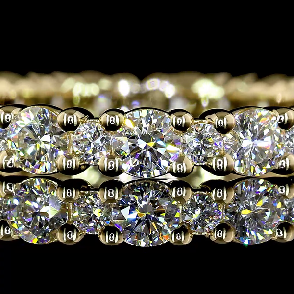 Lab-Grown 1.03 Carat Round E-VS2 Diamond 14K Yellow Gold Eternity Band Eternity 