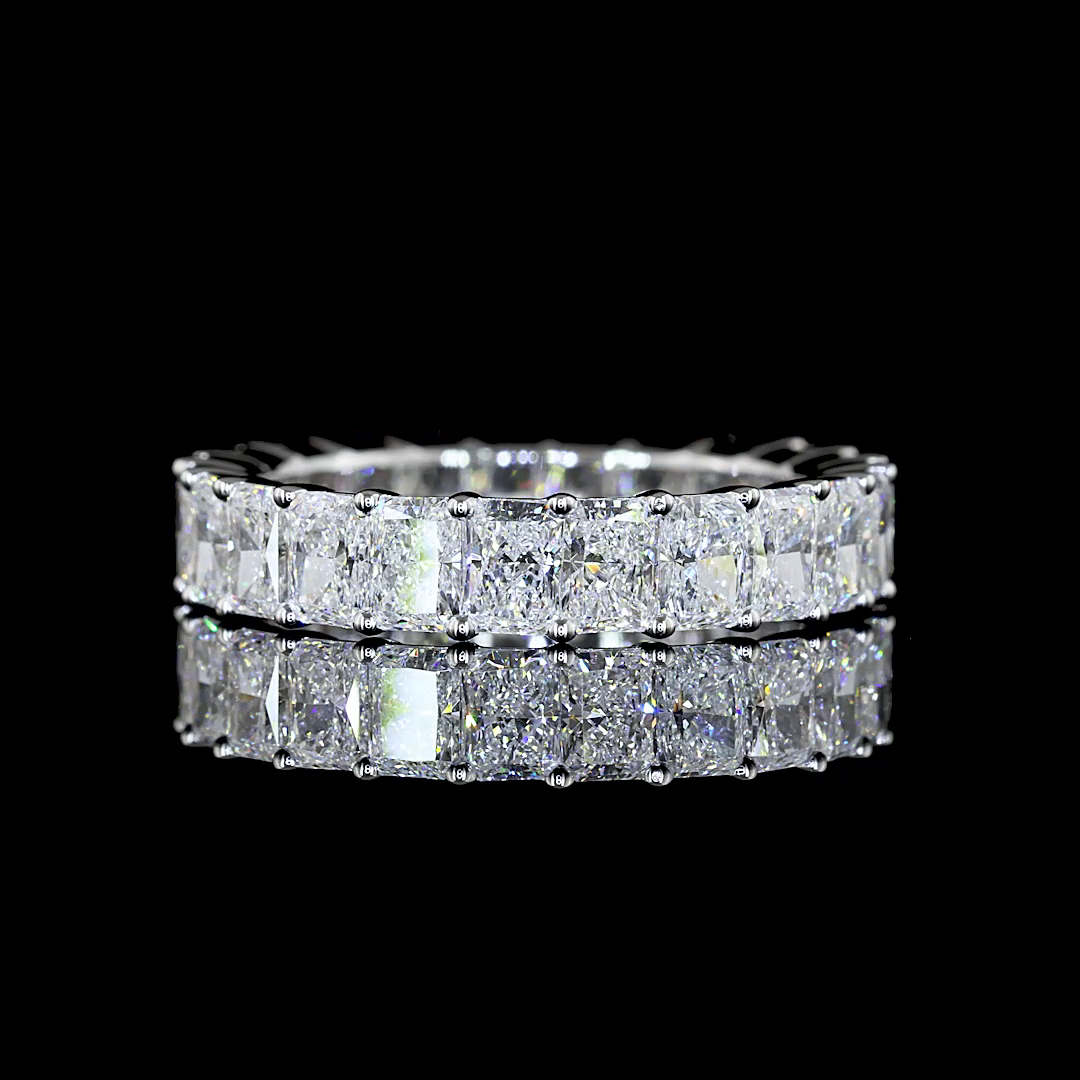 Lab-Grown 3.95 Carat Radiant - Diamond 18K White Gold Eternity Band Eternity Ban