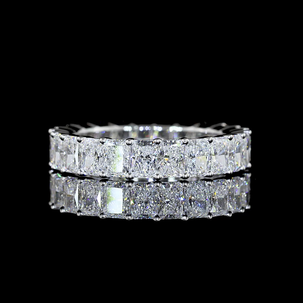 Lab-Grown 3.95 Carat Radiant - Diamond 18K White Gold Eternity Band Eternity Ban