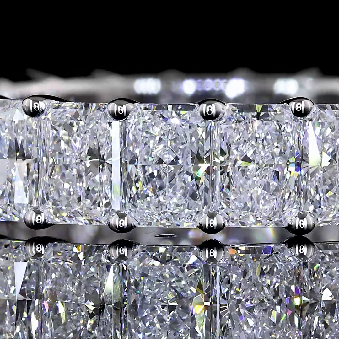 Lab-Grown 3.95 Carat Radiant - Diamond 18K White Gold Eternity Band Eternity Ban
