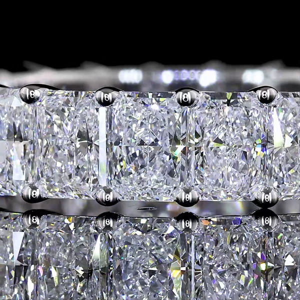 Lab-Grown 3.95 Carat Radiant - Diamond 18K White Gold Eternity Band Eternity Ban
