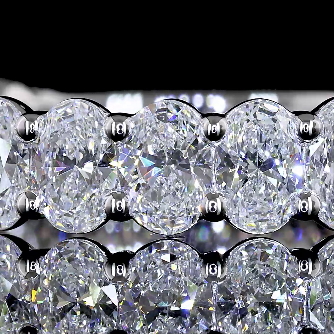 Lab-Grown 2.08 Carat Oval E-VS2 Diamond 14K White Gold 3/4 Band Eternity Band