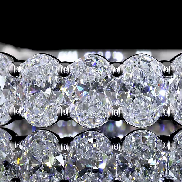 Lab-Grown 2.08 Carat Oval E-VS2 Diamond 14K White Gold 3/4 Band Eternity Band
