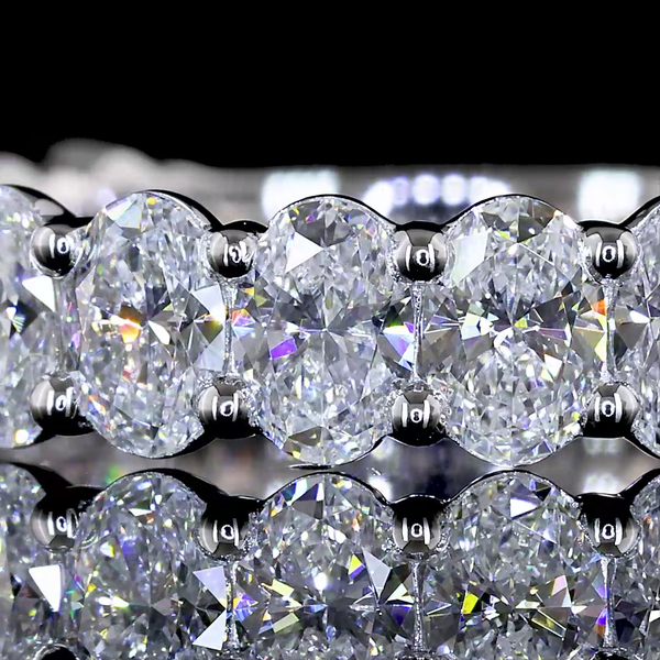 Lab-Grown 2.02 Carat Oval E-VS Diamond 14K White Gold 3/4 Band Eternity Band