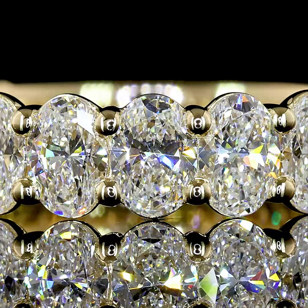 Lab-Grown 2.03 Carat Oval E-VS Diamond 14K Yellow Gold 3/4 Band Eternity Band