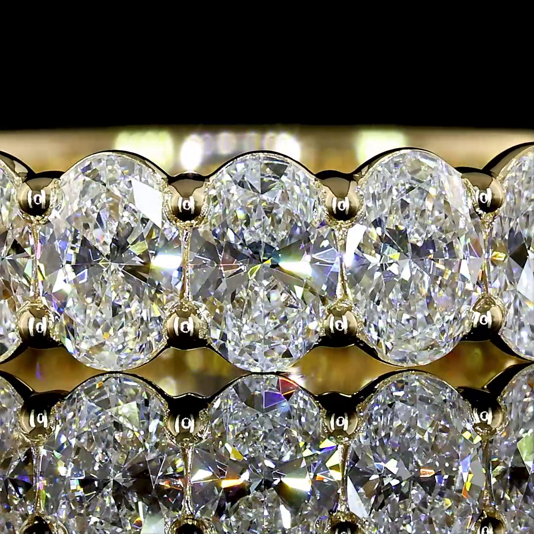 Lab-Grown 2.04 Carat Oval E-VS Diamond 14K Yellow Gold 3/4 Band Eternity Band
