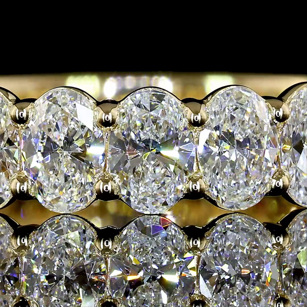 Lab-Grown 2.04 Carat Oval E-VS Diamond 14K Yellow Gold 3/4 Band Eternity Band