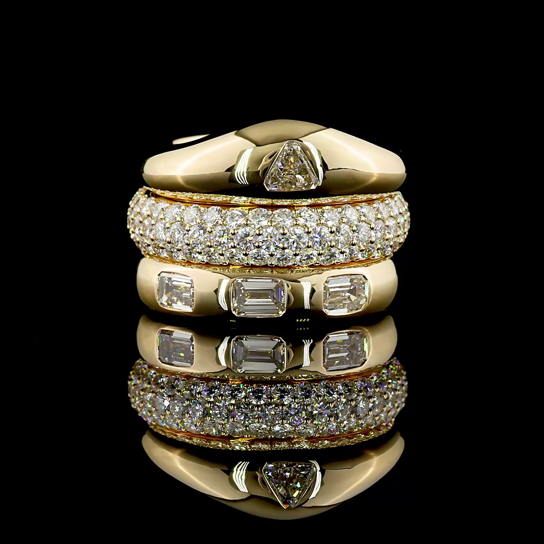 Lab-Grown 3.48 Carat Round E-VS2 Diamond 14K Yellow Gold Special Eternity Band