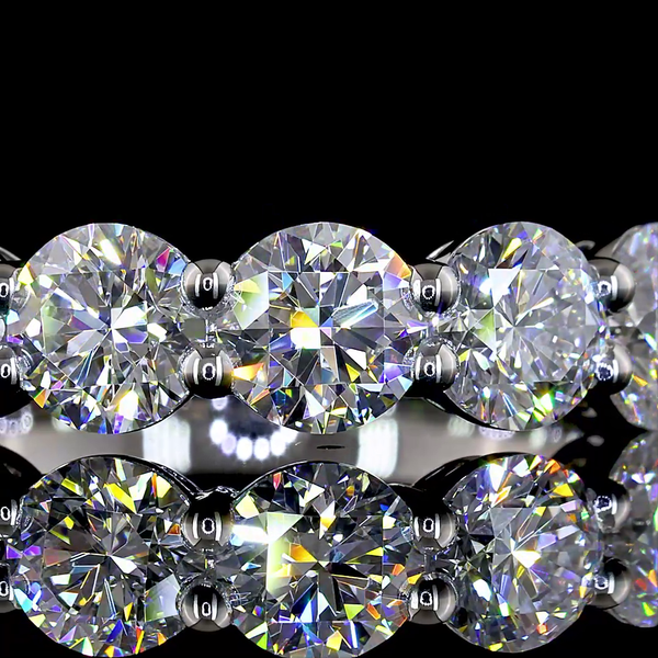 Lab-Grown 1.94 Carat Round - Diamond Platinum 5 Stones Eternity Band