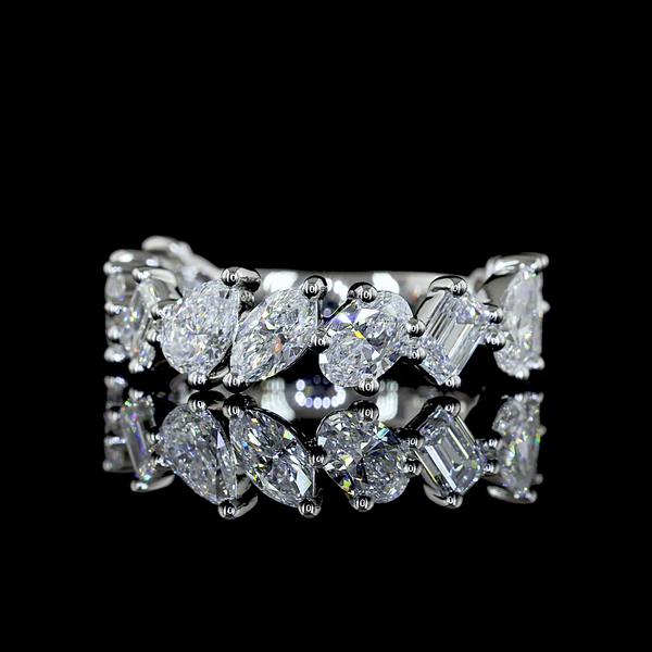 Lab-Grown 2.08 Carat MIX - Diamond Platinum 3/4 Band Eternity Band