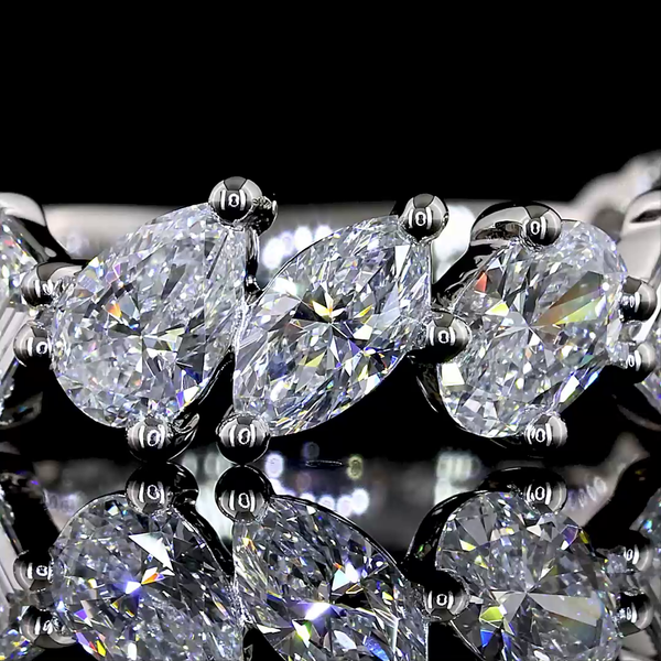 Lab-Grown 2.08 Carat MIX - Diamond Platinum 3/4 Band Eternity Band