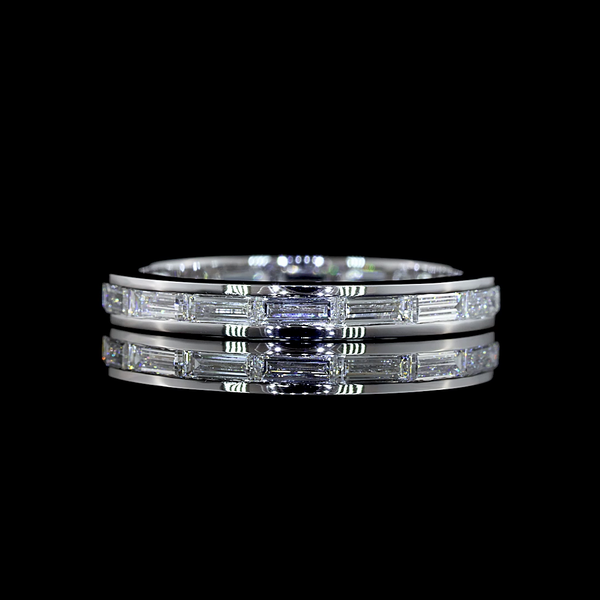 Lab-Grown 1.19 Carat Baguette - Diamond 14K White Gold Eternity Band Eternity Ba
