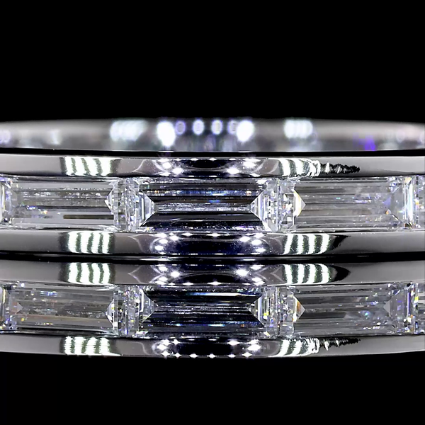 Lab-Grown 1.19 Carat Baguette - Diamond 14K White Gold Eternity Band Eternity Ba