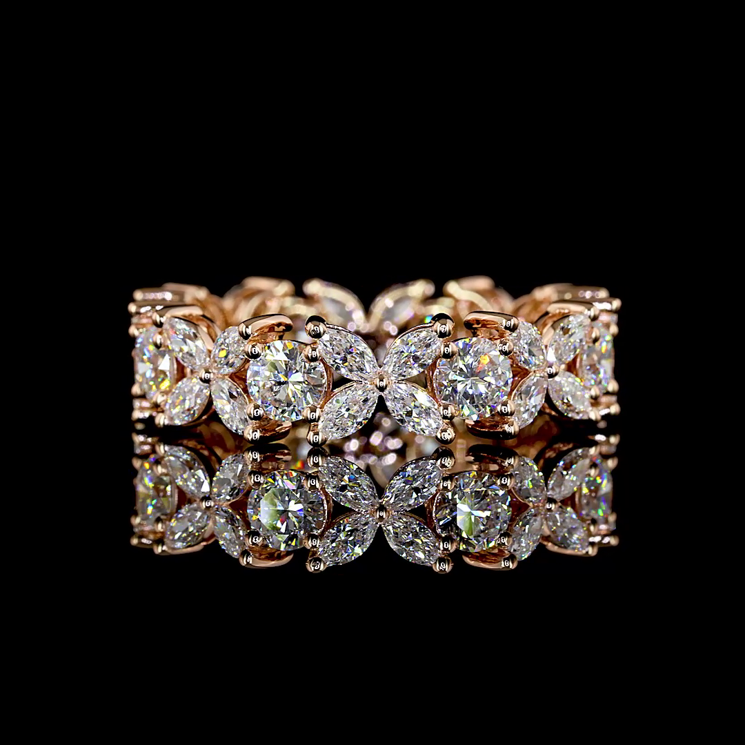 Lab-Grown 2.28 Carat MIX E-VS Diamond 14K Rose Gold Eternity Band Eternity Band