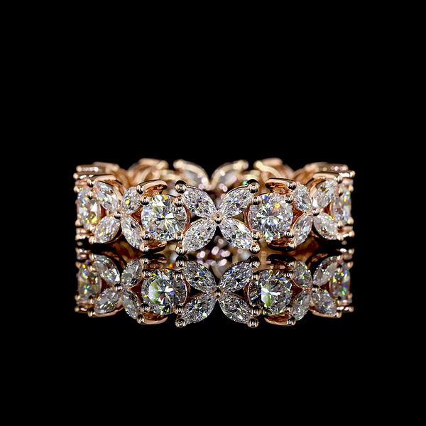 Lab-Grown 2.28 Carat MIX E-VS Diamond 14K Rose Gold Eternity Band Eternity Band