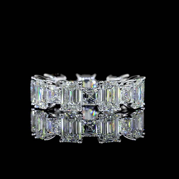 Lab-Grown 7.07 Carat MIX E-VS Diamond 14K White Gold Eternity Band Eternity Band