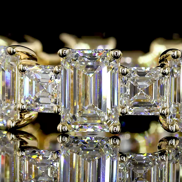 Lab-Grown 7.12 Carat MIX F-VVS2 Diamond 14K Yellow Gold Eternity Band Eternity B