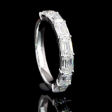 Lab-Grown 1.99 Carat Emerald E-VVS2 Diamond 14K White Gold Half Eternity Eternity Band