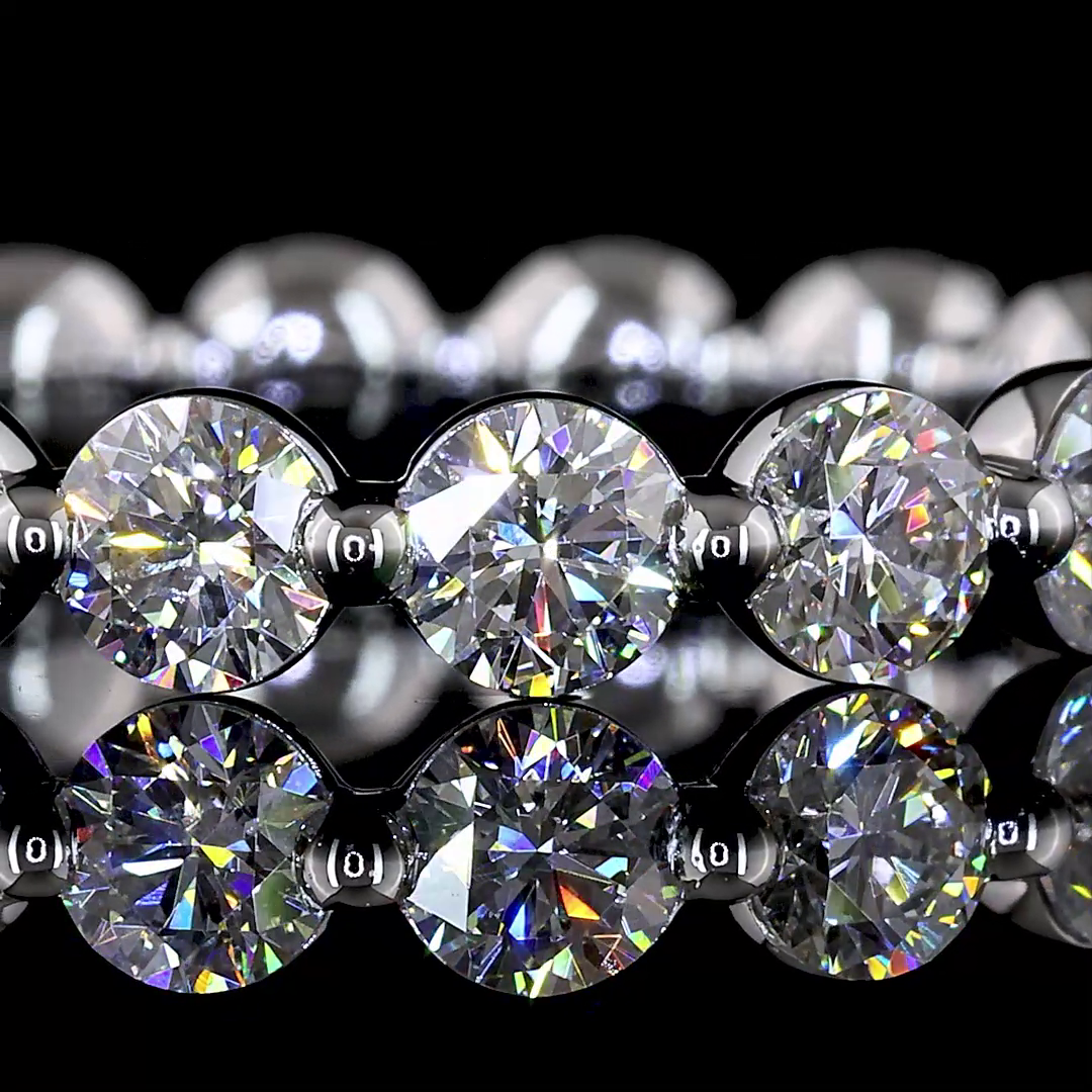 Lab-Grown 2.47 Carat Round - Diamond 14K White Gold Eternity Band