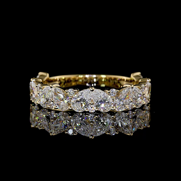Lab-Grown 1.94 Carat MIX - Diamond 14K Yellow Gold 3/4 Band Eternity Band