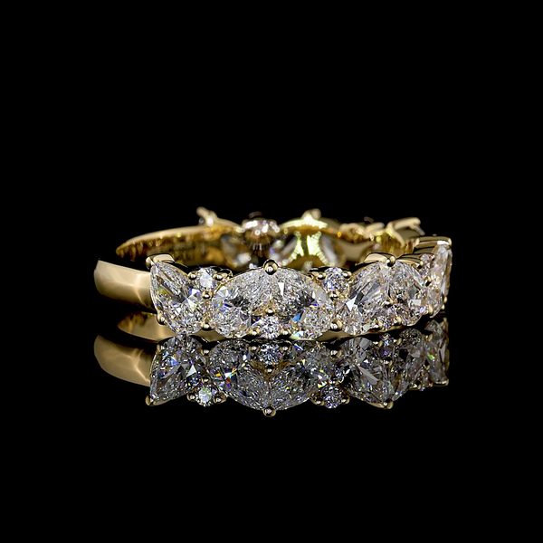 Lab-Grown 1.94 Carat MIX - Diamond 14K Yellow Gold 3/4 Band Eternity Band
