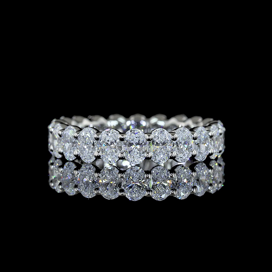 Lab-Grown 2 Carat Oval - Diamond Platinum Eternity Band Eternity Band