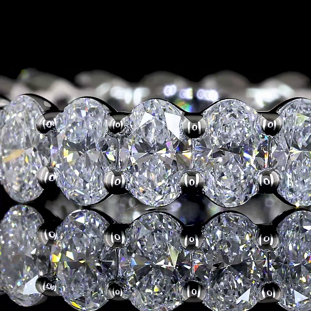 Lab-Grown 2 Carat Oval - Diamond Platinum Eternity Band Eternity Band