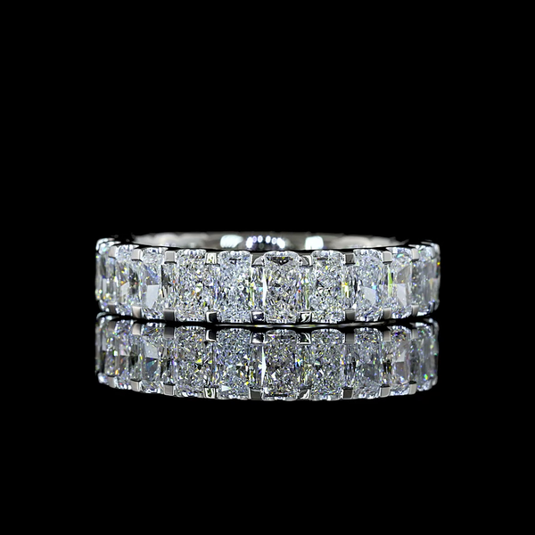 Lab-Grown 3.6 Carat Radiant E-VS Diamond Platinum Eternity Band Eternity Band